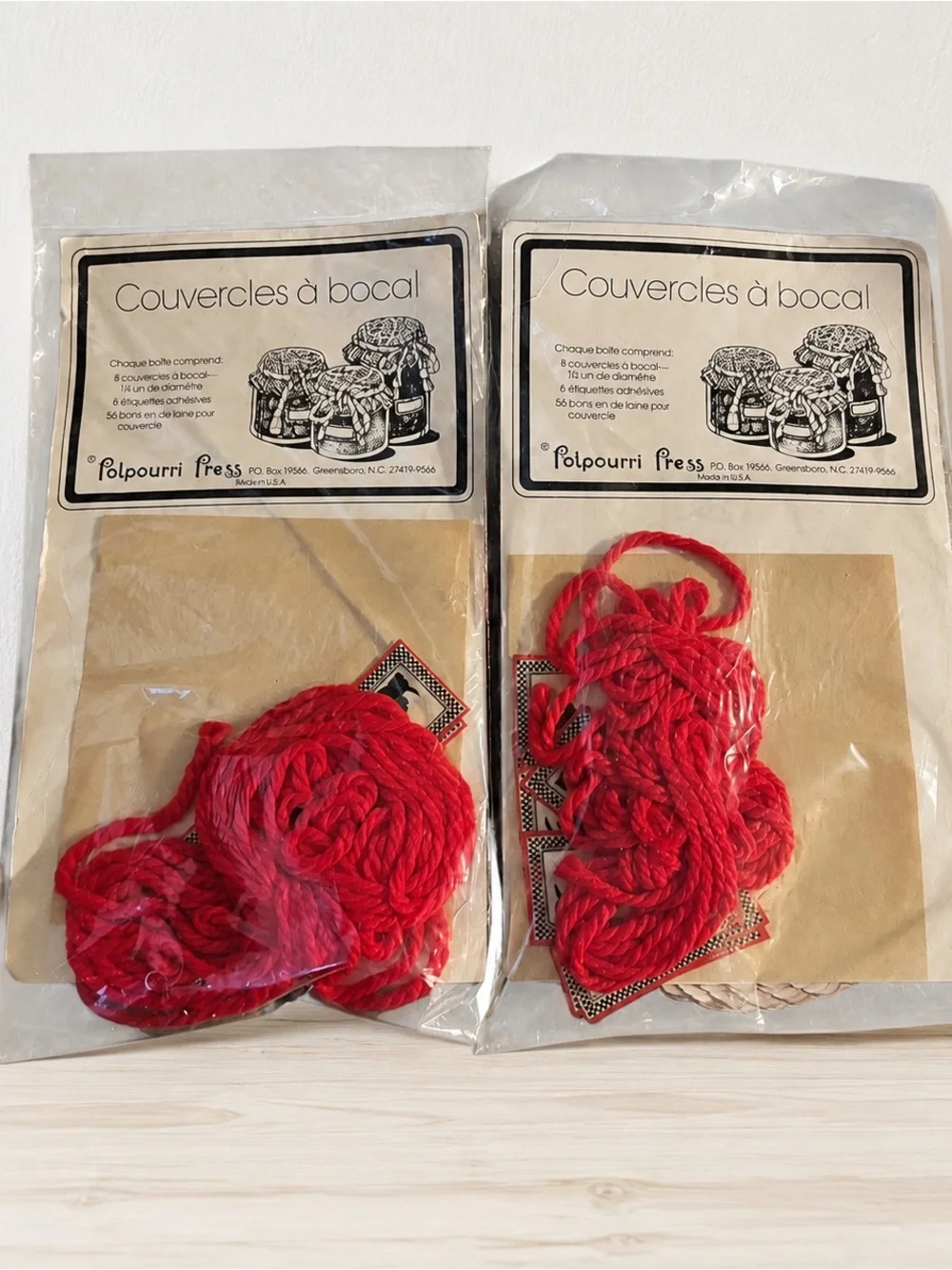 Vintage Potpourri Press Scottie Dog Jar Toppers Set of 2 NOS Canning Covers